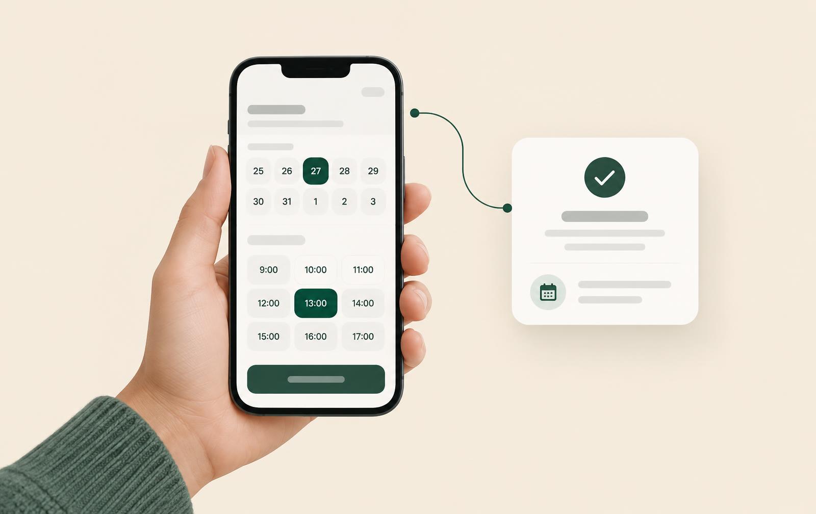 Telefono con una richiesta e la conferma automatica che arriva subito dopo